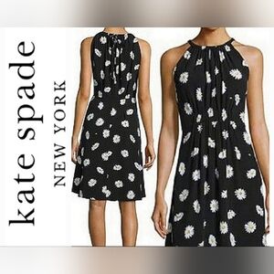 Kate Spade Black High Neck Dress in Daisy Flower Print Size 0 XS-S